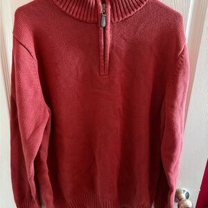 L.L. Bean Men's maroon Zip Up Sweater Sz L